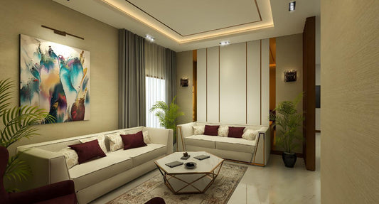 Living Room 3D Mock up - Vision Next Designing